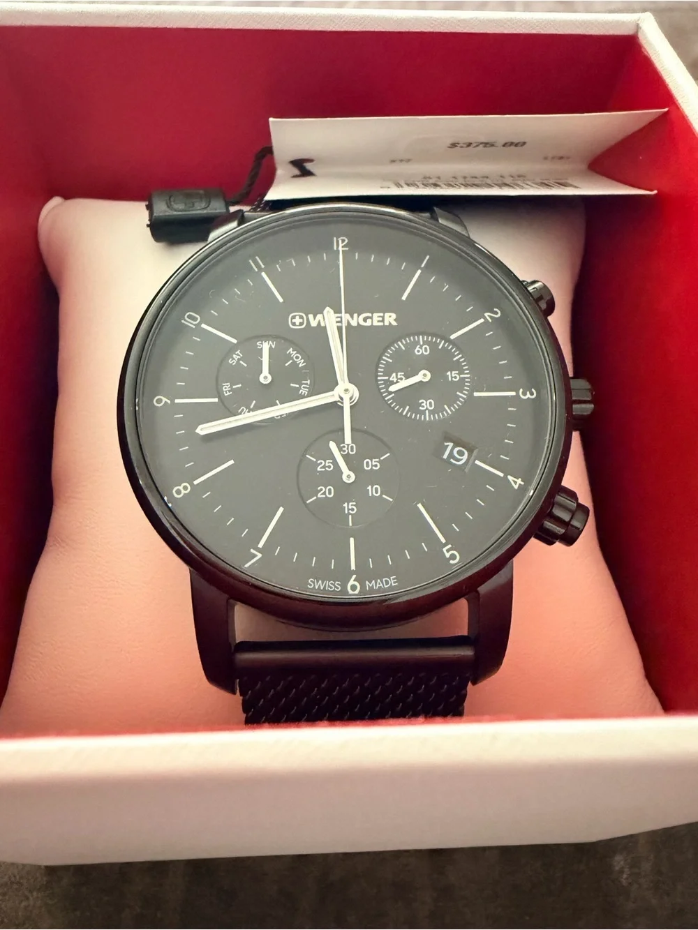 Wenger Men’s Black Chronograph Watch